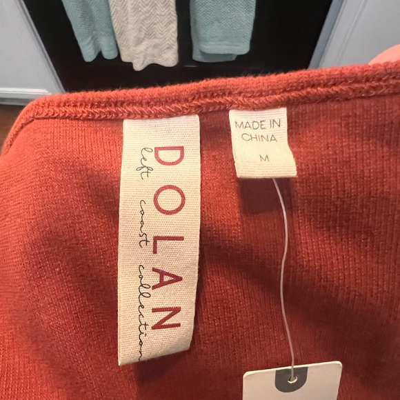 Anthropologie Dolan Tulle Sleeve Tank Top Size Medium Burnt Orange Rust NWT - Picture 8 of 11